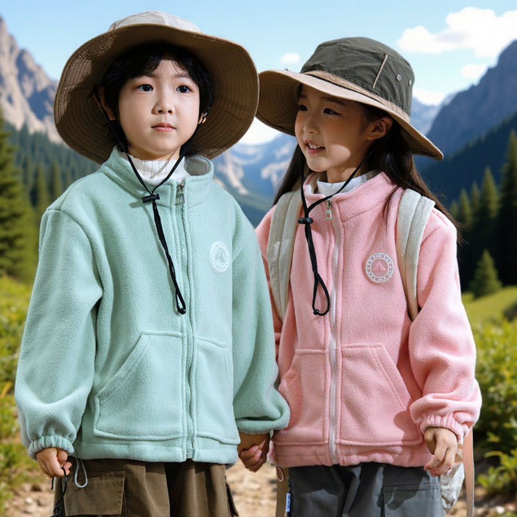 New Spring Autumn and Winter fleece-lined Thickened Children's Liner Warm Fleece Jacket for Boys and Girls