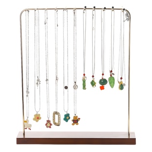 Solid Wood Iron Necklace Display Rack Home Jewelry Rack Storage Hanging Pendant Shelf Display Props Jewelry Display Rack