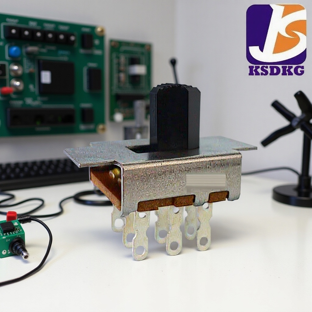 3A125V大电流拨动开关 3档3P3T直柄式滑动开关 行程4.8柄长2-10mm