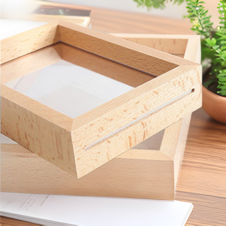 Manufacturer Wholesale 68inch Solid Wood Photo Frame Creative Wooden Photo Frame Logo Lettering Double-Sided Leaf Carving Photo Frame Table