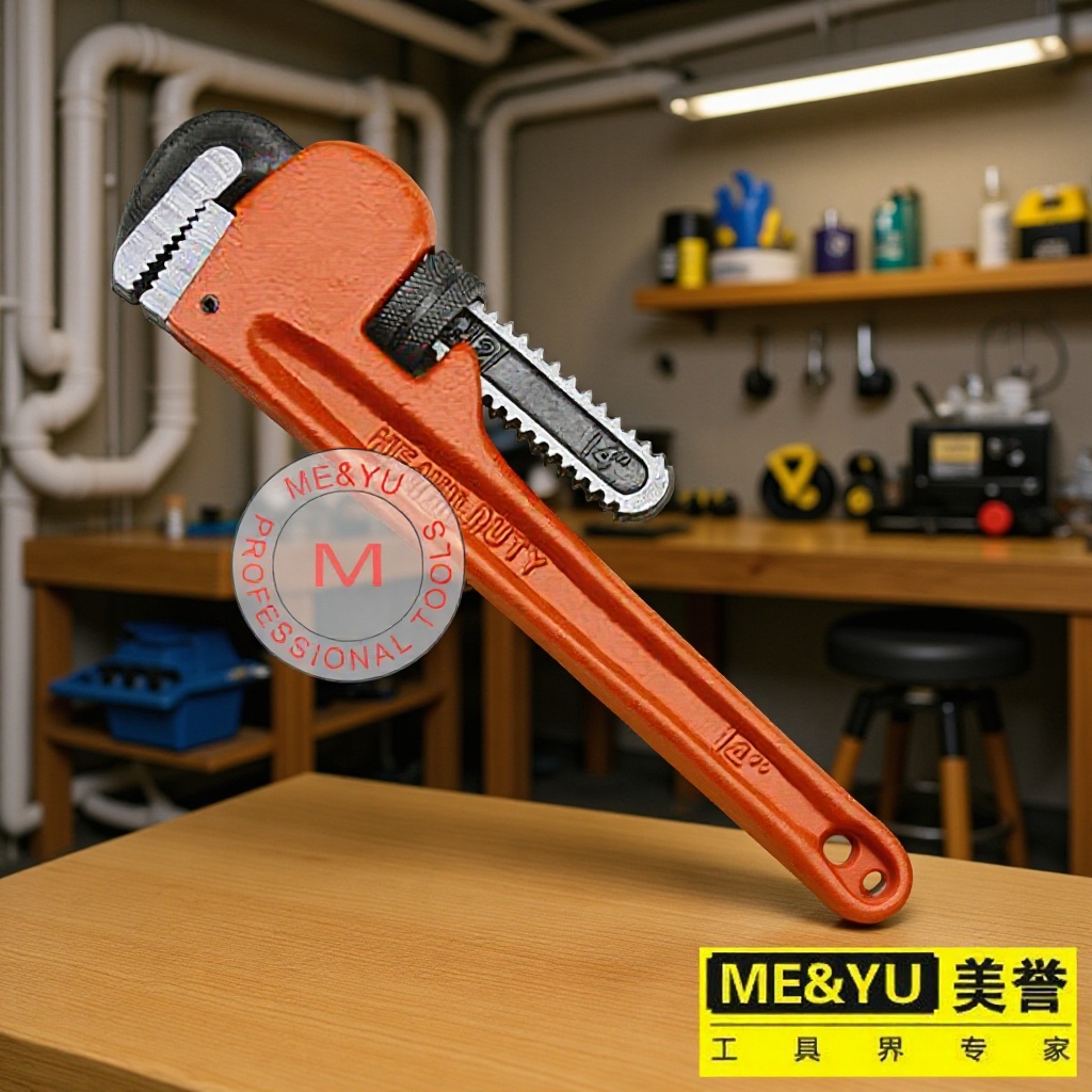 长期供应 M-16040美式水管钳 手动工具管子扳手 光柄重型水管钳