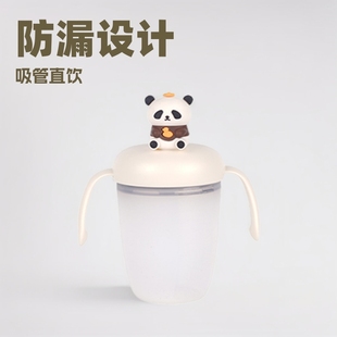 Wholesale Baby Learning Drinking Cup Baby Drinking Cup 1-2-3 Years Old Kidsren's Water Cup Direct Drinking Straw Bottle Silicone Anti-Fall