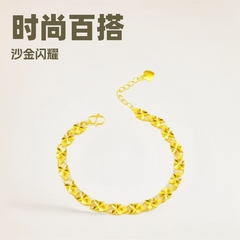 四叶草手链沙金色女士新款手链四叶草网红直播百搭时尚批发