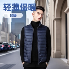 2025新款春秋季丝绵马甲男轻薄休闲时尚棉服薄款内胆外套大码外穿