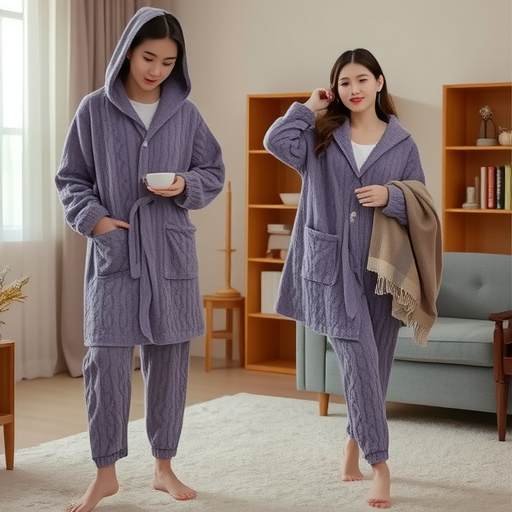 Las mujeres de invierno engrosada franela pijamas nuevo traje cálido desgaste del hogar se puede usar fuera de otoño e invierno de lana de coral pijamas al por mayor