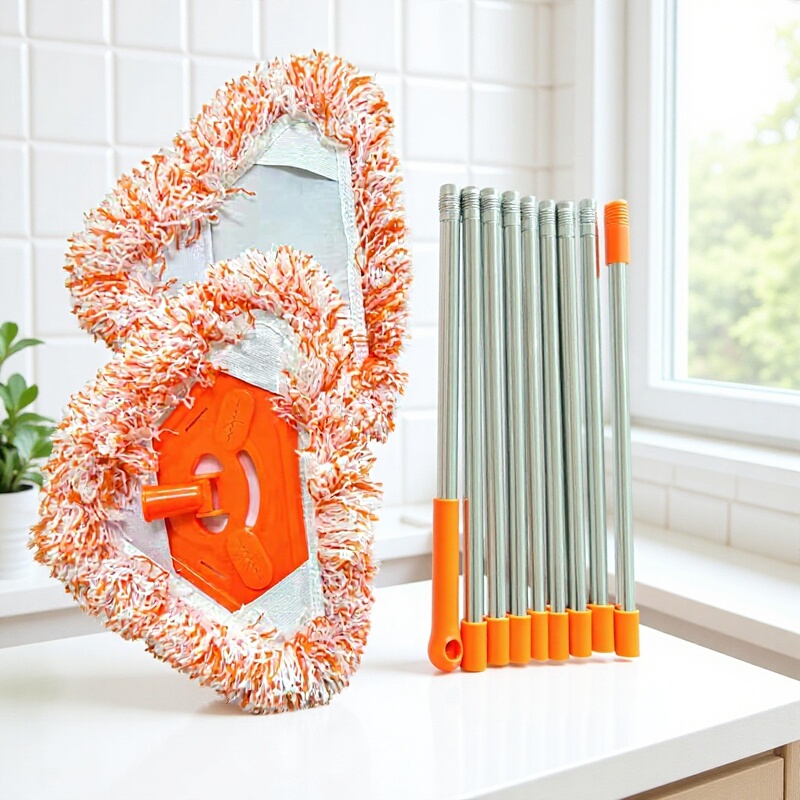Triangular Telescopic Mop for Wall and Ceiling Cleaning, Chenille Mop