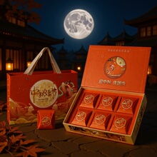 新款2024中秋节月饼礼盒6/8粒包装空盒子蛋糕店高档古风礼品硬盒