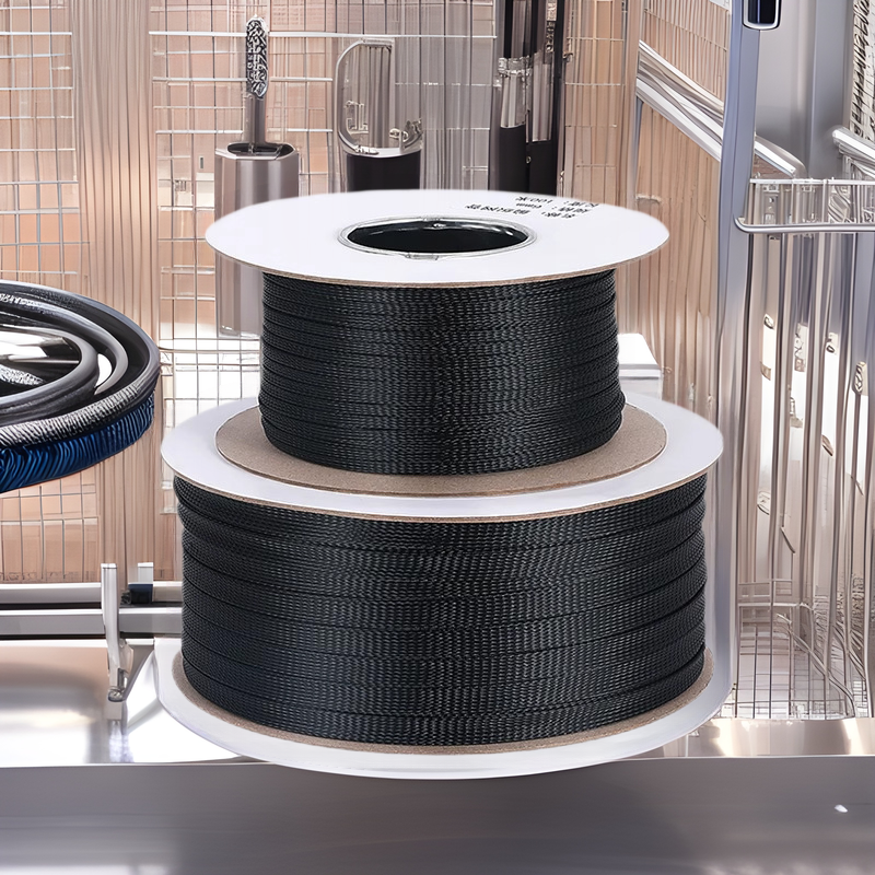 Flame-Retardant Nylon Braided Mesh Conduit Pet Telescopic Mesh Sleeve Flattened Snake Skin Mesh Conduit 2Mm-100Mm Hose