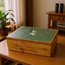 简约精致竹盒天地盖茶具收纳盒实木茶叶盒竹制茶饼竹盒定做