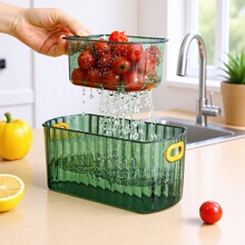 懒人轻奢果盘家用客厅嗑瓜子果篮双层沥水盘果蔬果盆零食收纳盒