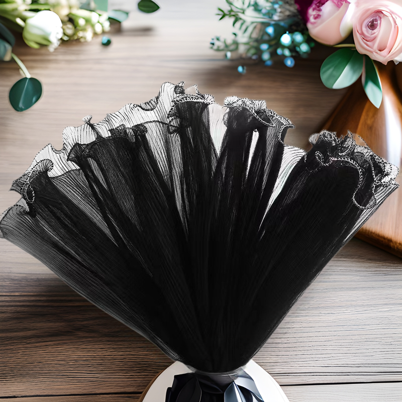 浪花珍珠波浪网纱花艺小香风鲜花包装材料七夕圣诞节花束拷边