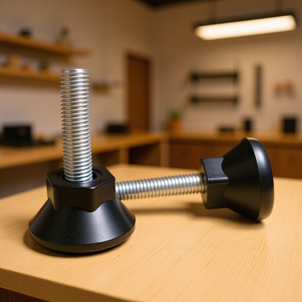 35mm-m10圆形带六边形尼龙塑料地脚/塑胶调节脚/家具底脚/可调脚