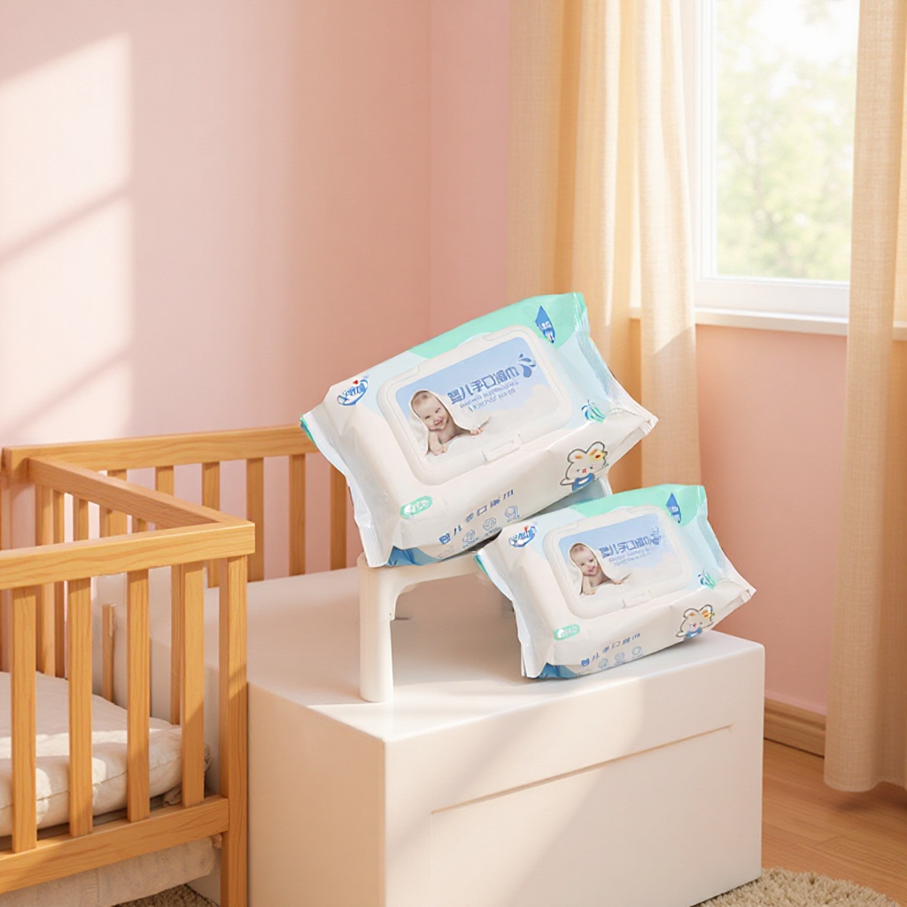 Yikoxin Baby Hand and Mouth Soft Wipes 60 Pieces Disposable Pure Water Wet Wipes Thin Unscented Kidsren Can Use Paper