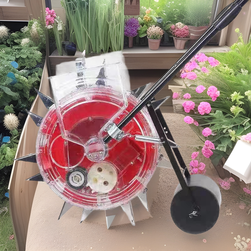 手推播种器点播种子机玉米花生精播机带滚轮手推播种机种肥一体机