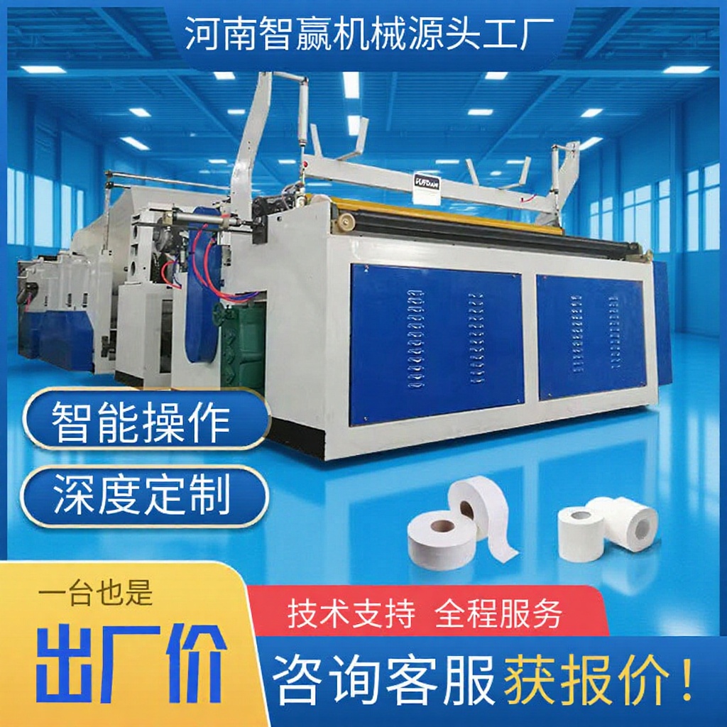 智赢机械全自动小型卫生纸制造机卫生纸卷机生产线工厂价格卷纸机