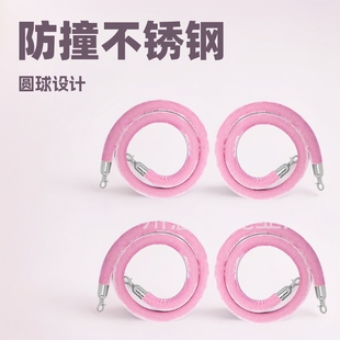 Luxury stainless steel hotel gift Rod welcome column ball isolation belt bank railing lanyard queuing isolation belt