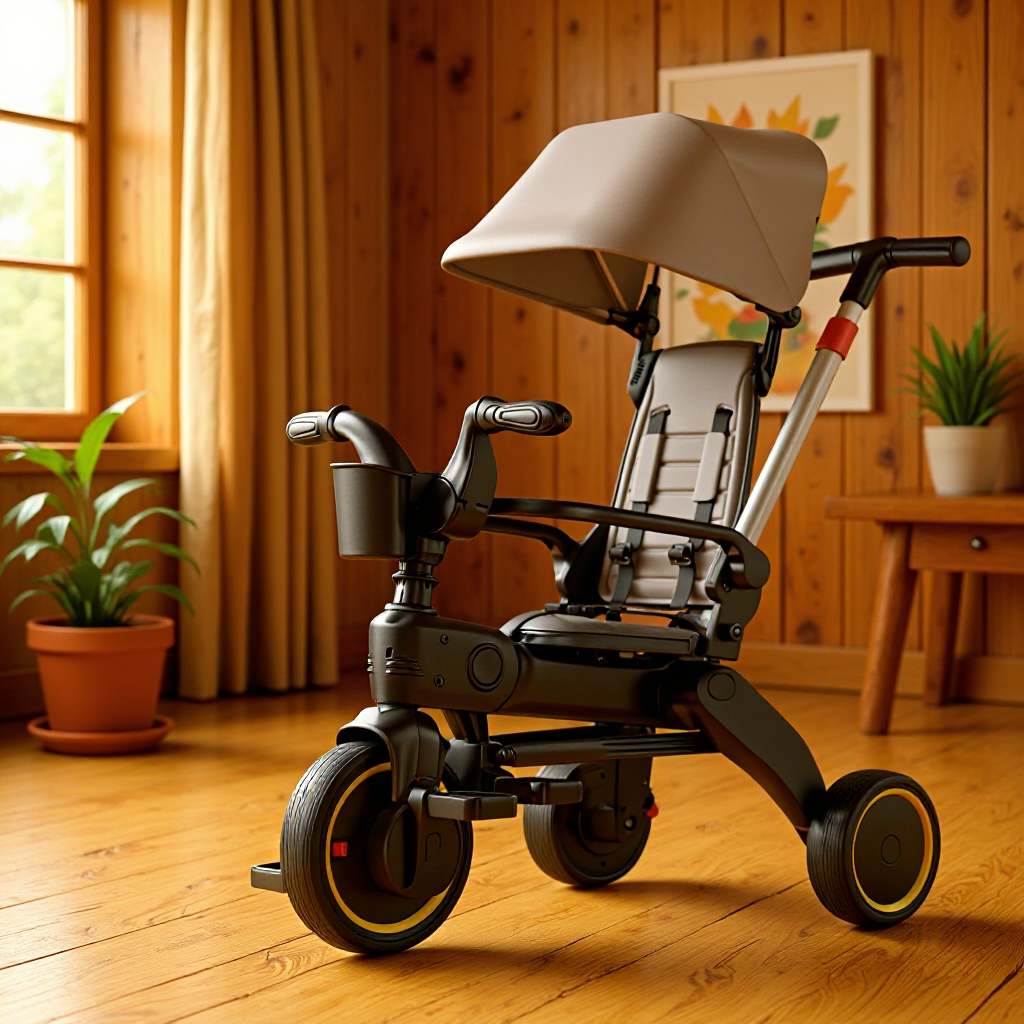 Cochecito bebé 3 ruedas multifuncional plegable para niños 2-6 años portátil