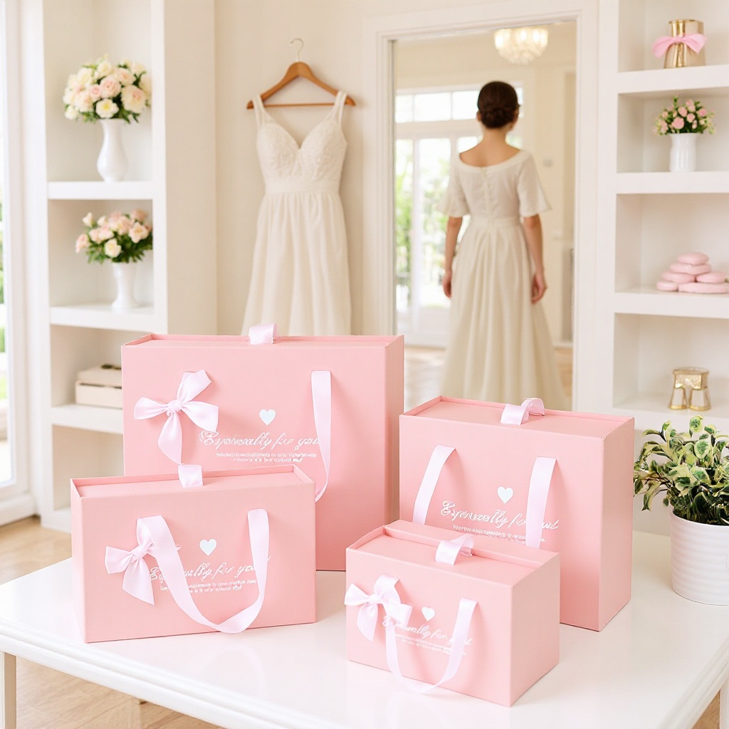 现货抽屉礼物盒粉色包装手提袋糖果盒喜糖礼品纸盒可定 制纸盒批