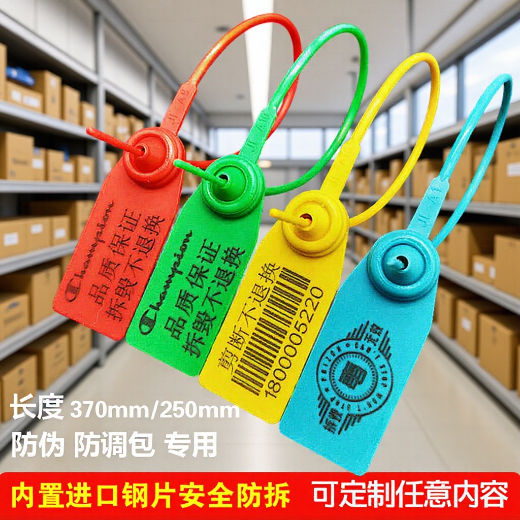 一次性封签防调包防盗防伪扣塑料封条扎带油罐车货柜物流铅封370