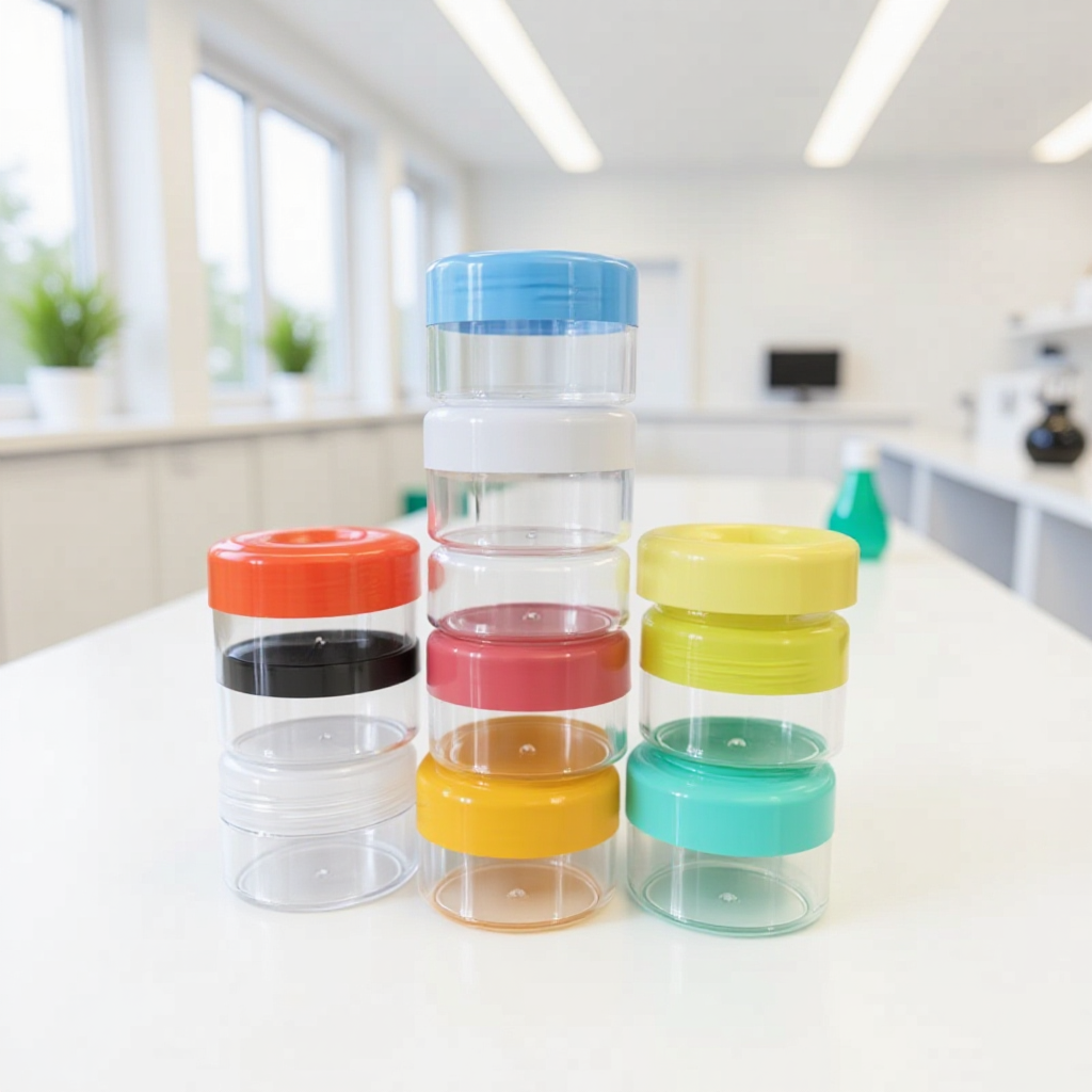 厂家直销批发 20g克彩色膏盒塑料盒化妆品盒软膏盒膏霜透明底分装