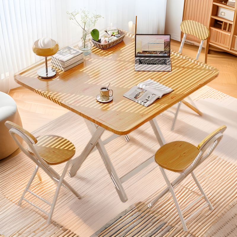 Simple Manual Mahjong Table Small Portable Chess and Card Table Hand Rub Household Foldable Dining Table Dual-Use Square Dining Table