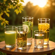 批发玻璃水杯家用果汁杯直筒杯套圈用餐饮透明水杯加厚喝牛奶水杯