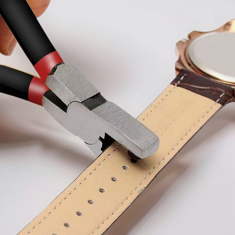 迷你表带打孔钳子5寸DIY皮革钳型多色手工工具打孔器圆孔高碳钢