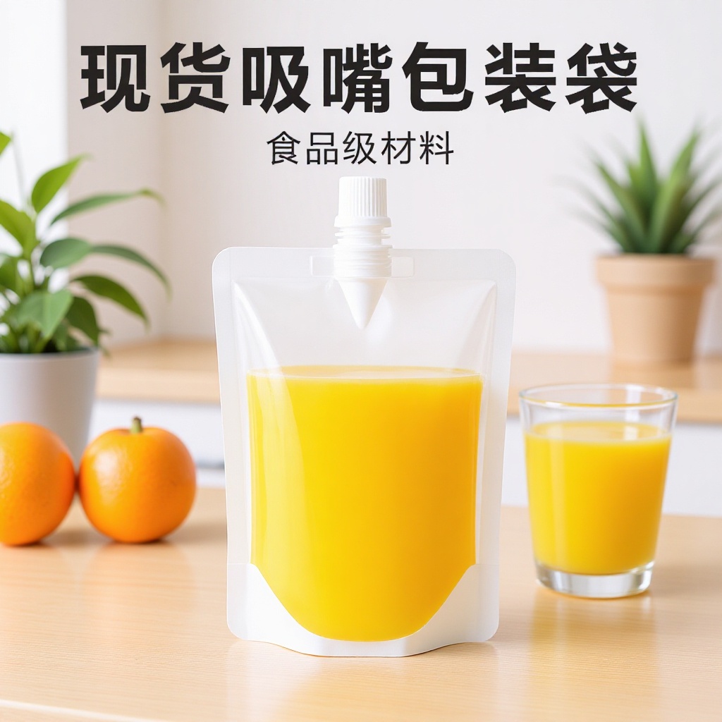 站立直嘴吸嘴袋Wine bottle 密封食品级豆奶一次性果汁饮料包装袋