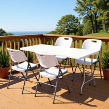 户外烧烤花园桌 吹塑折叠桌 露营桌椅套装