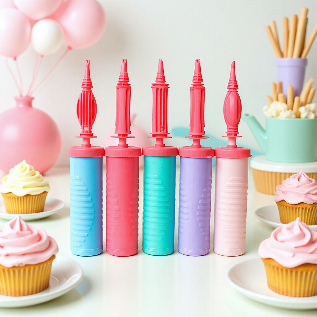 Fábrica al por mayor bomba de empuje de mano macaron boda fiesta de cumpleaños globo Inflador de plástico de dos vías