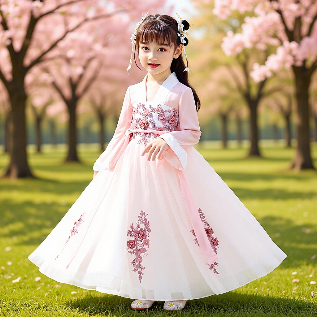 2025年女童汉服小女孩唐装齐胸襦裙旗袍儿童古装连衣裙中国风童款
