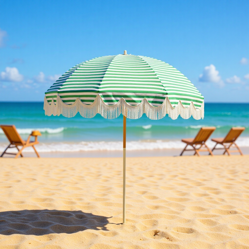 Factory Direct Supply Sunshade Umbrella Advertising Umbrella Parasol Beach Advertising Outdoor Sun Protection Portable Tassel Beach Umbrella