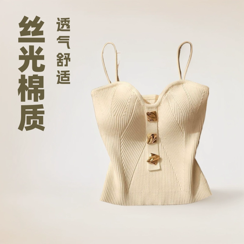 Летний новый высококачественный маленький ароматный ветровый трикотажный жилет с подтяжками