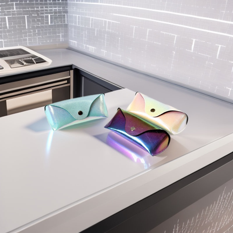 Manufacturers Supply New Metal Color Laser Leather Glasses Storage Box Pu Glasses Bag