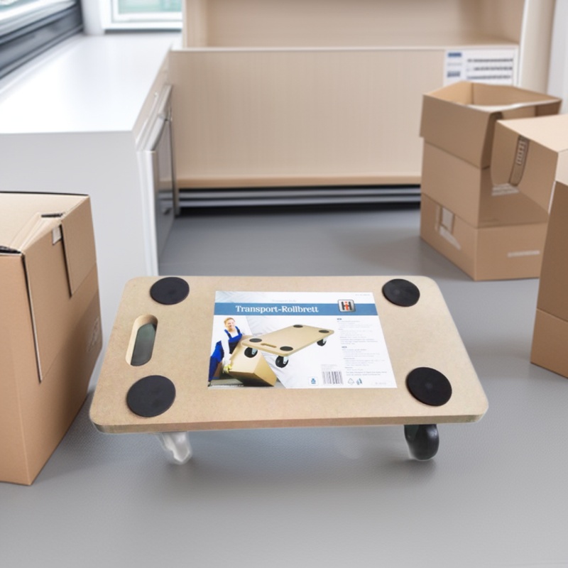 trolley万向轮单层密度木板车家用乌龟车搬家器移动平板推车拉货