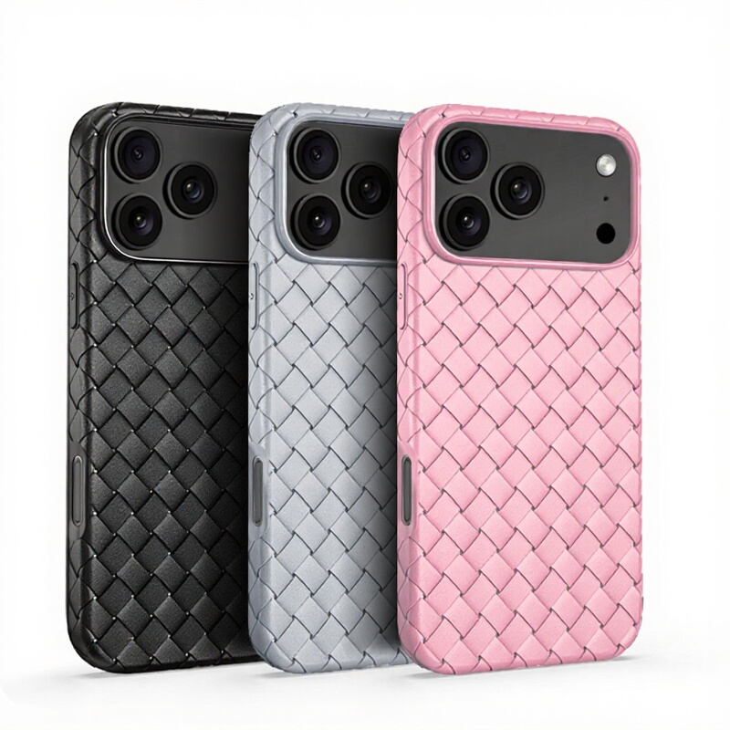 Suitable for Apple 17Promax Mobile Phone Case, Breathable Woven Pattern Anti-Fall 17 Protective Cover, Soft and Lightweight 16 Anti-Fall