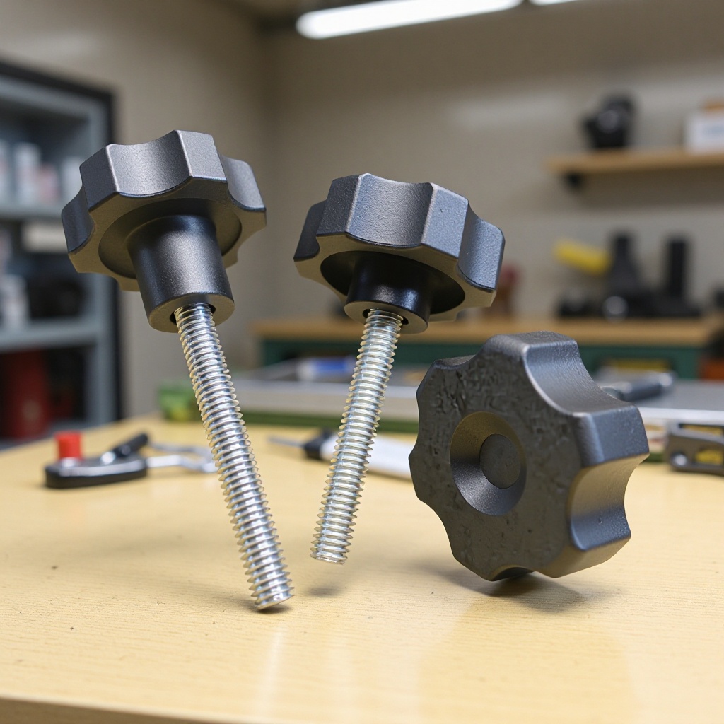 44#m8镀锌六角波纹把手尼龙塑胶把手 塑料拧手 机械可调手柄