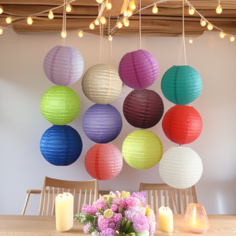 12-color set of combination paper lanterns colorful paper lanterns cross-border e-commerce supply wedding birthday party decorations