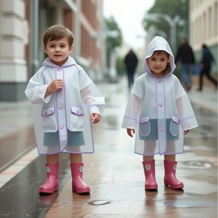 Children's Raincoat Cartoon Full Body Primary School Student with School Bag Rainproof Poncho Waterproof Wholesale Suit for Big Girls