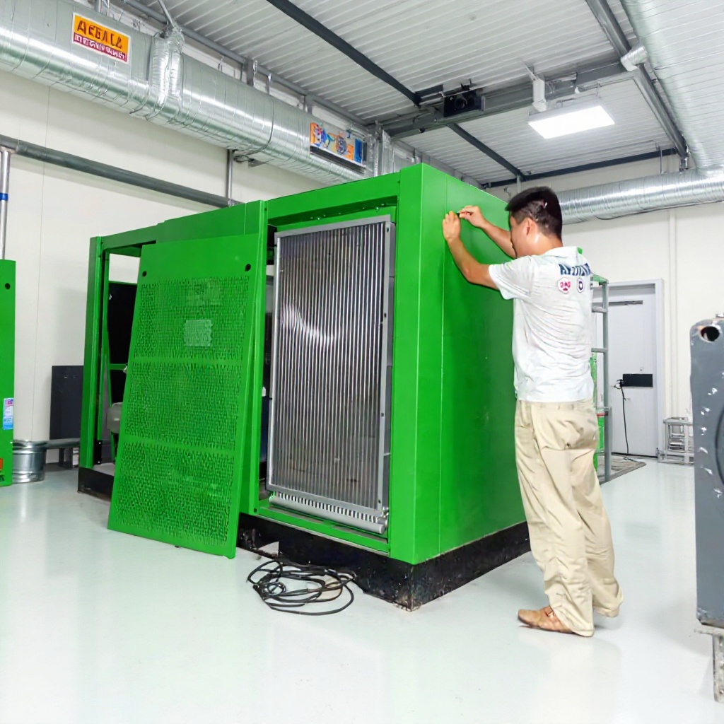 节能螺杆式空气压缩机能效无油空调空压机、