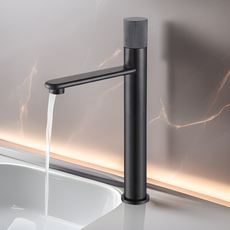 All copper faucet cross-border gun gray bathroom bathroom washbasin basin bathroom single hand hot and cold wire drawing gold faucet