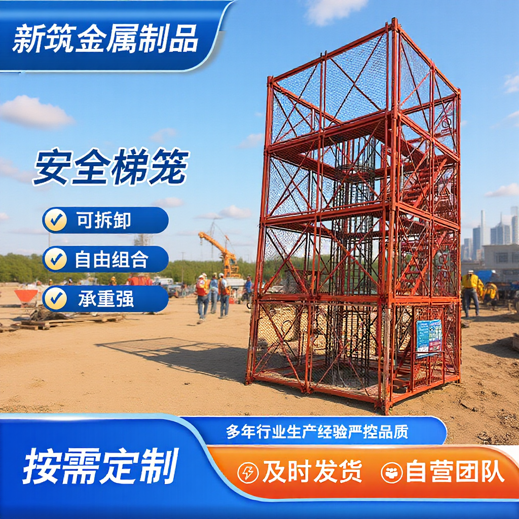 厂家生产施工安全梯笼安全爬梯梯笼加厚框架组合式箱式安全梯笼