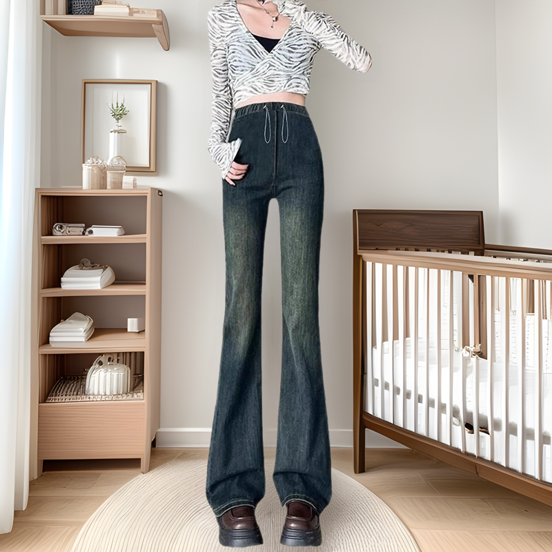 Maternity Jeans Without Belly Support 2025 Autumn and Winter New Fashion Elegant Tall and Slim Stretchy Flared Pants