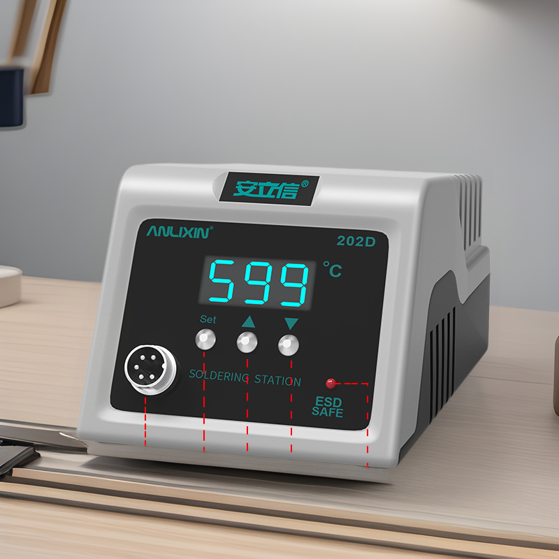Shenzhen Anlixin electric soldering iron 202D internal heating intelligent sleep high-power digital display 80W constant temperature soldering station wholesale