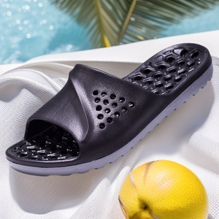Cross-Border Dual-Density One-Piece Men's and Women's Sandals, Summer Home Shoes, Bathroom Leaking Extra Large Size Shoes Manufacturer Wholesale
