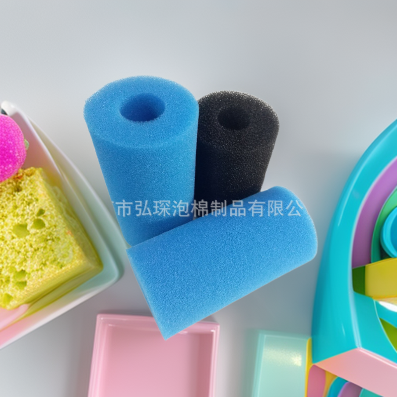 空气过滤棉海绵管 直径110mm爆破离心机过滤棉 60ppi活性炭防尘棒