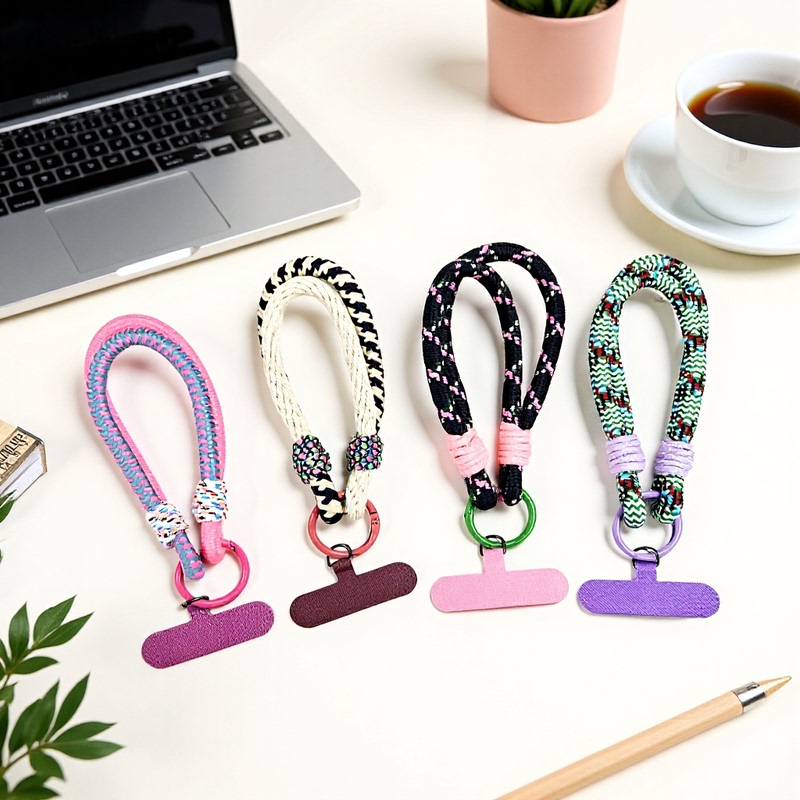 Ins Creative Fashion Woven Mobile Phone Lanyard Woven Double Strap Portable Wristband Strong Anti-lost Mobile Phone Chain Key