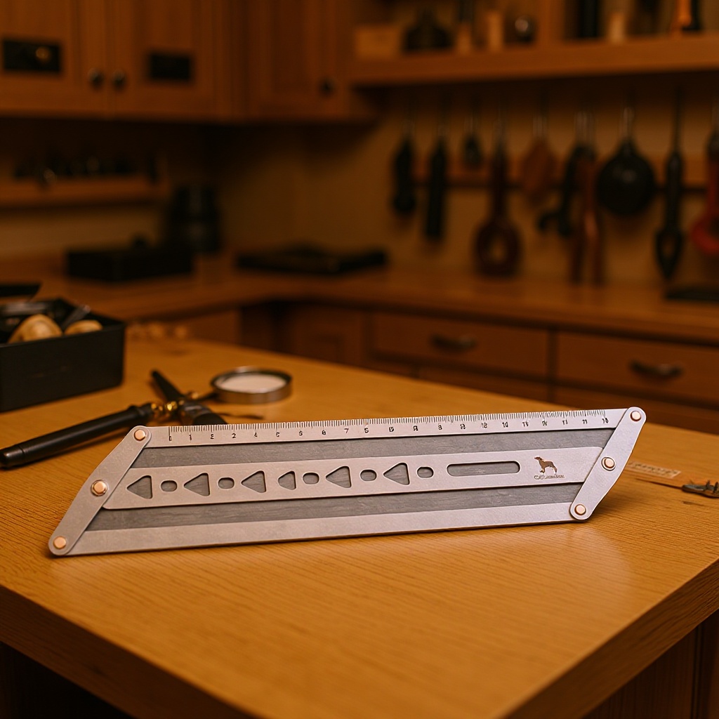 皮带辅助定位打孔尺 皮带尺皮革尺皮具尺 手工皮革DIY可调18~48mm