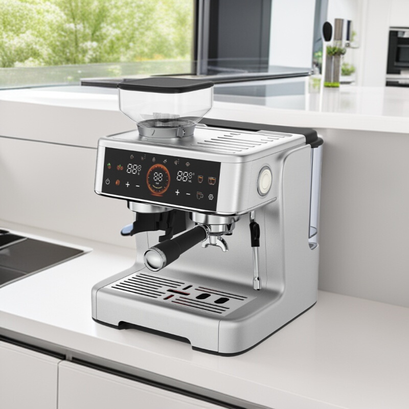 Foreign trade espresso machine coffee bean grinding machine steam type semi-automatic coffee machine with grinding