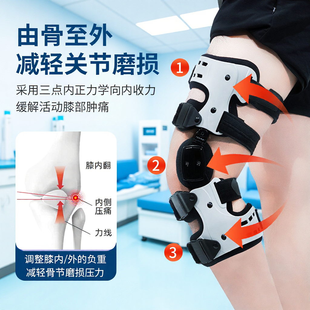 Cross-Border New Special Knee Joint Adjustable Sports Knee Pads Rehabilitation Protective Gear Correction Breathable Factory Direct Supply Wholesale
